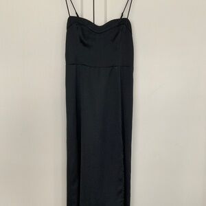 NWT Abercrombie and Fitch black slip midi dress